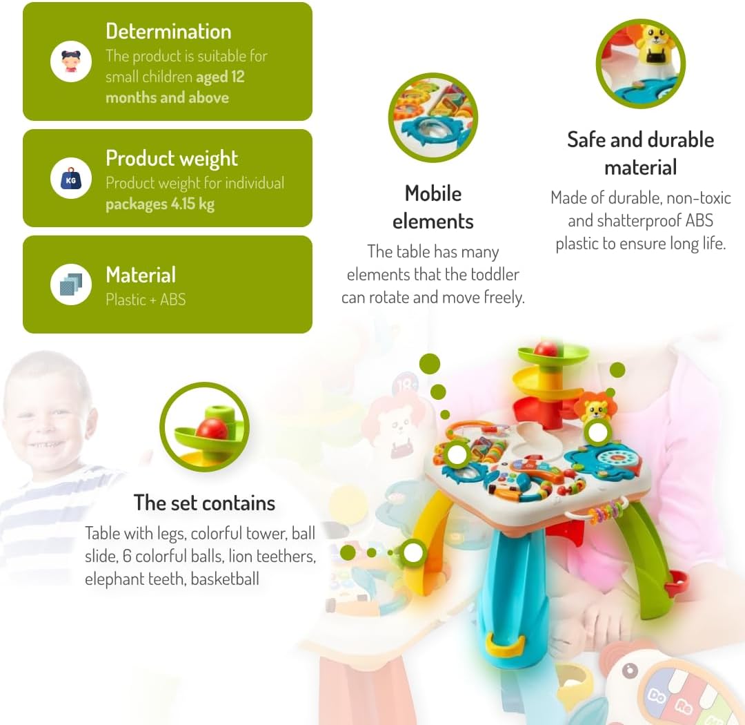 Interaktivni sto za bebe sa svetlom i muzikom