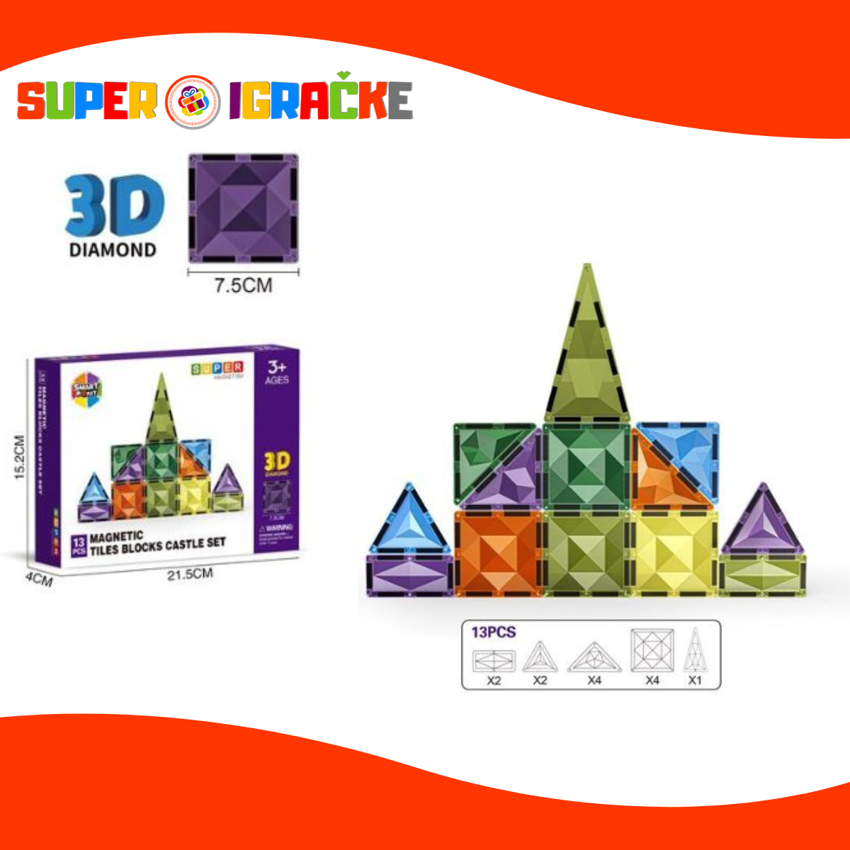 Magnetne pločice slagalice 13kom