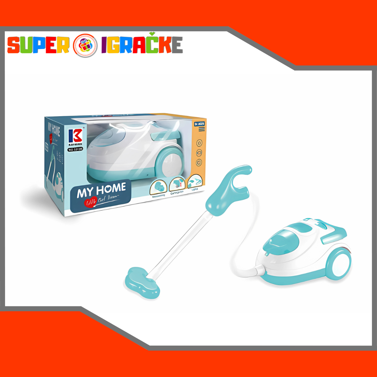 Plavo beli usisivač igračka