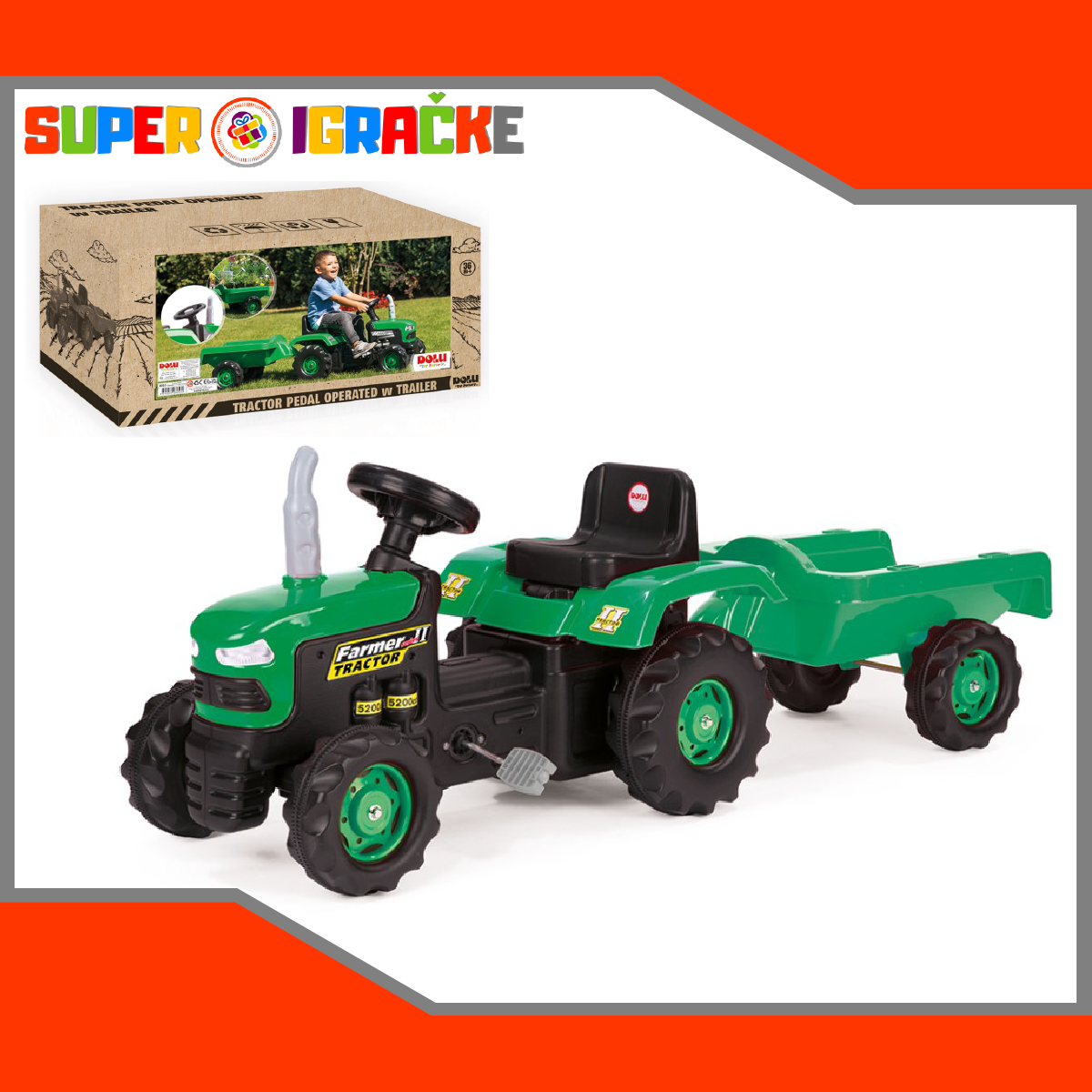 traktor na pedale Traktor na pedale sa prikolicom