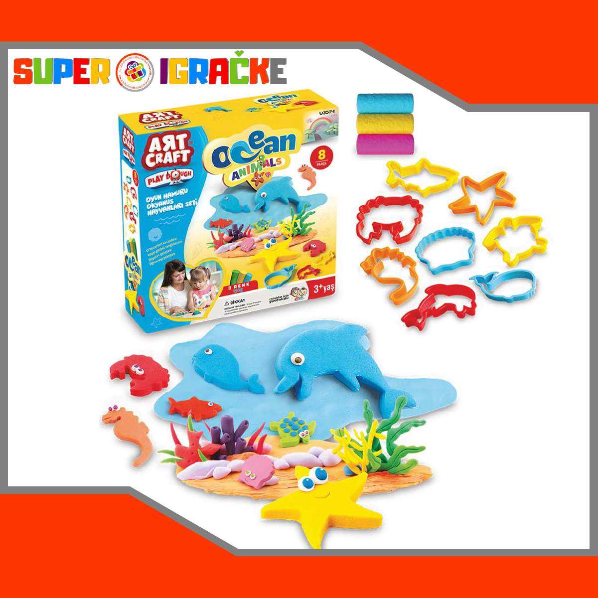 ArtCraft testo - Mini set morske životinje i plaža
