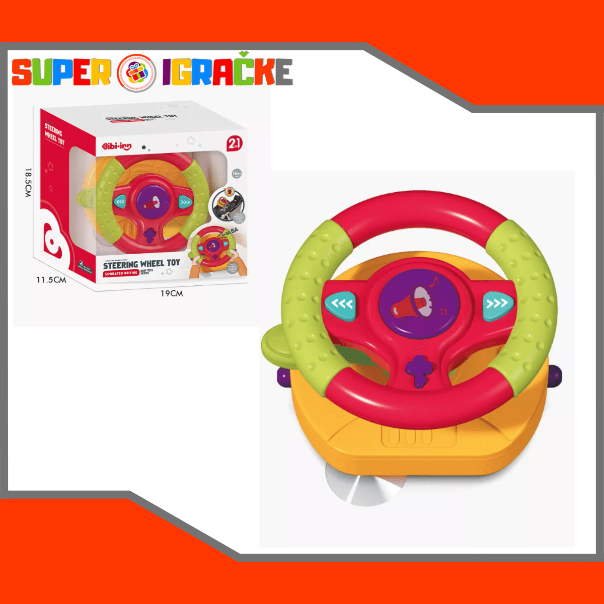 2 u 1 Bebi igračka volan - Super Igračke