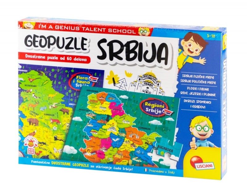 Slagalica Geopuzle Moja Srbija 2u1