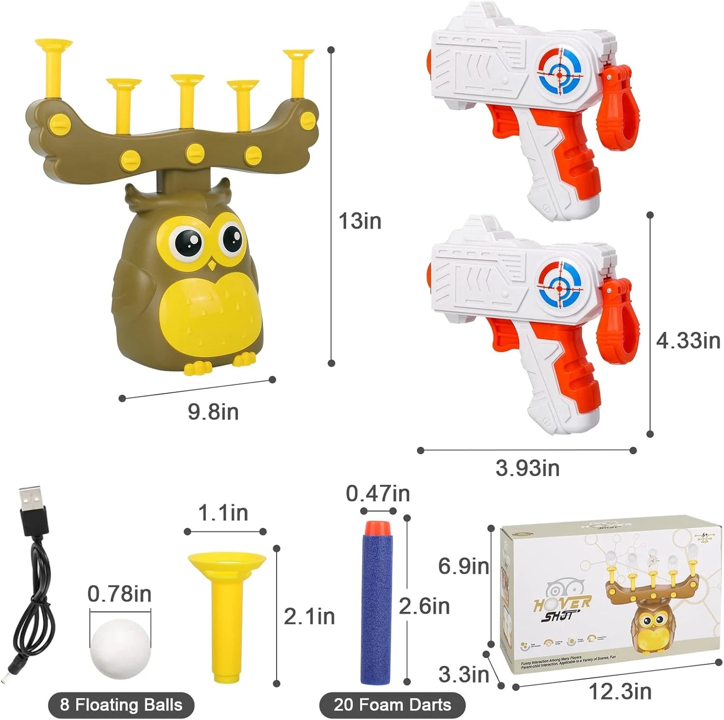 Hovershot sova sa pištoljima