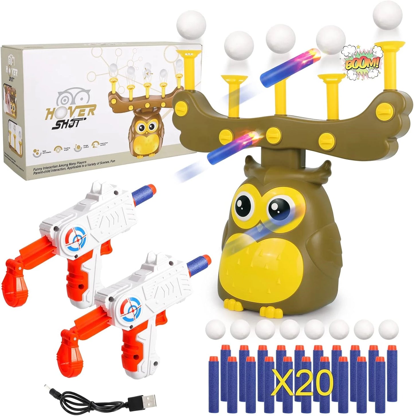 Hovershot sova sa pištoljima