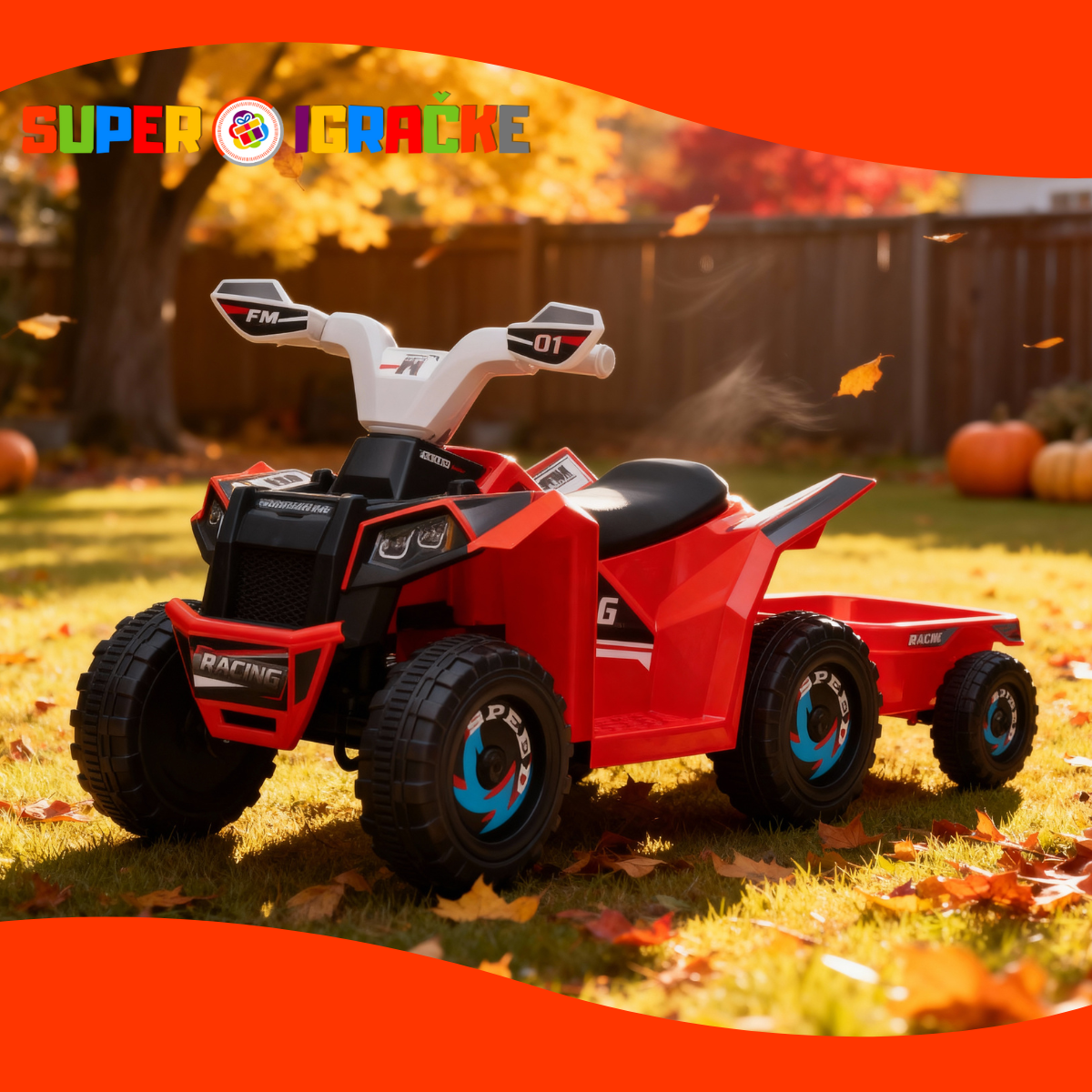 ATV kvad na baterije sa prikolicom