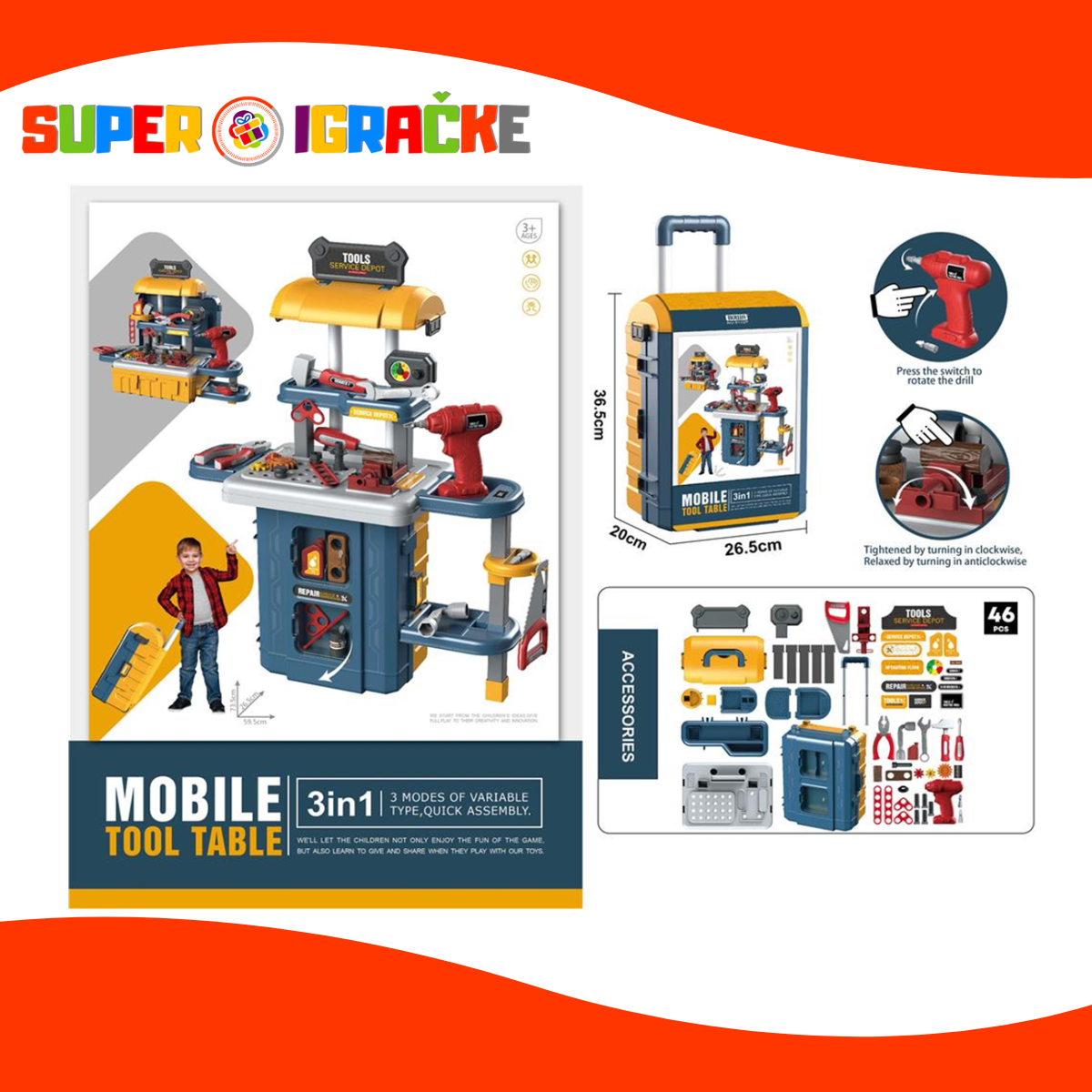 Alat set u koferu 3 u 1