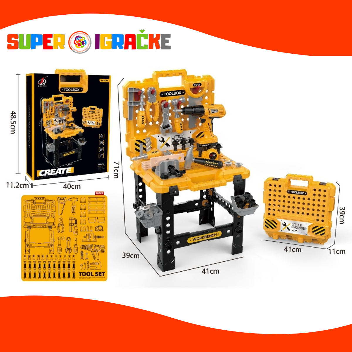 Alat set žute boje u koferu