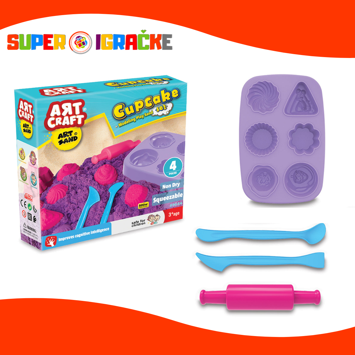 ArtCraft kinetički pesak - Kolačići i kalupi