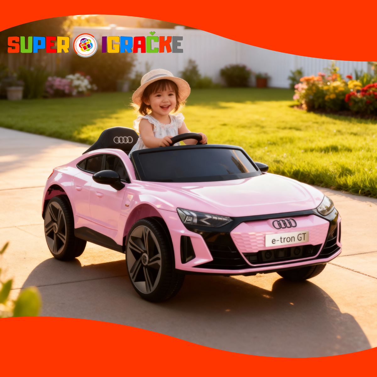 Auto Audi e-tron 12V Roze