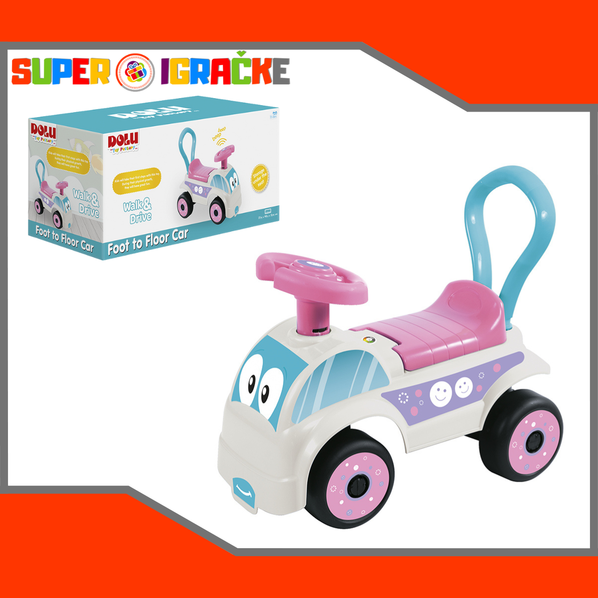 Auto guralica belo roze