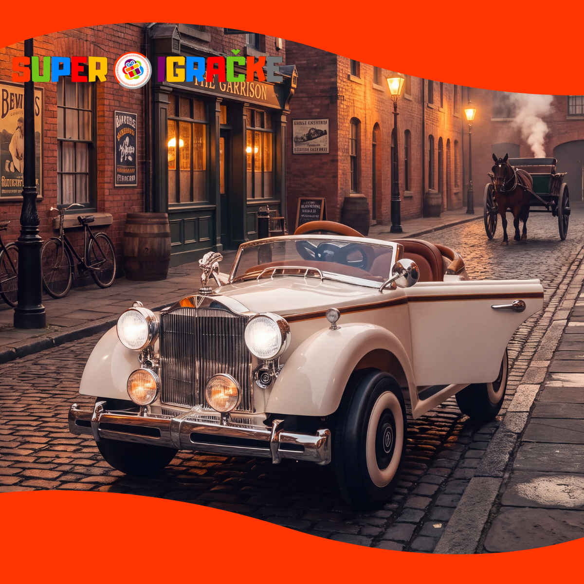 Auto na akumulator Retro RR bež