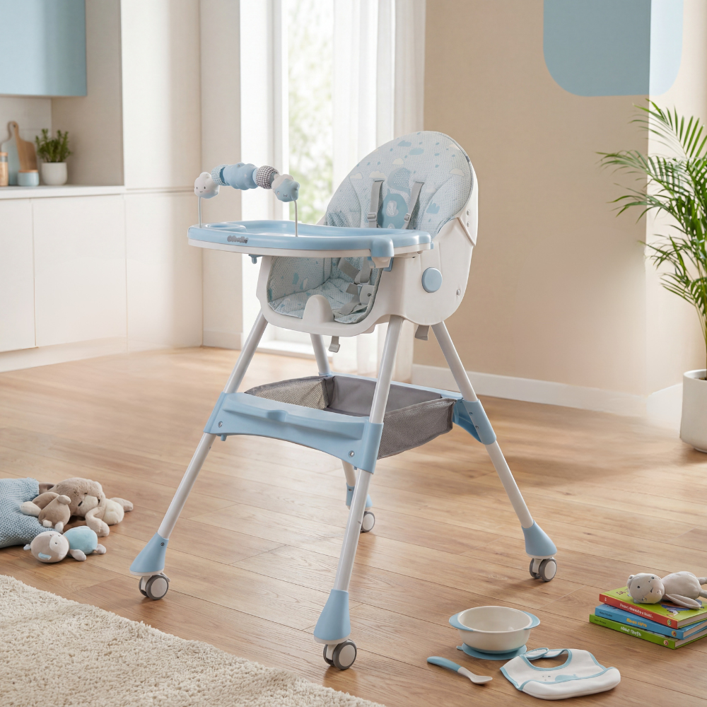 BabyNest - hranilica sa podesivim naslonom plava