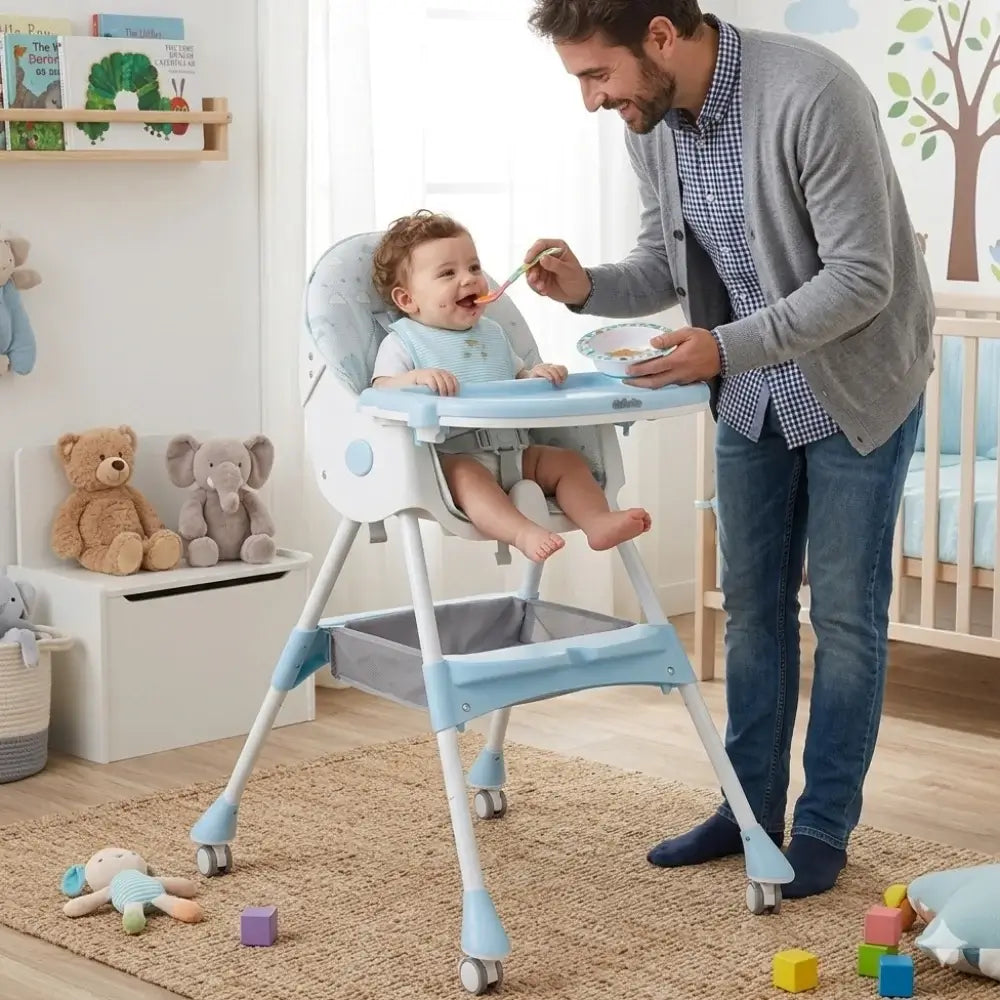 BabyNest - hranilica sa podesivim naslonom plava