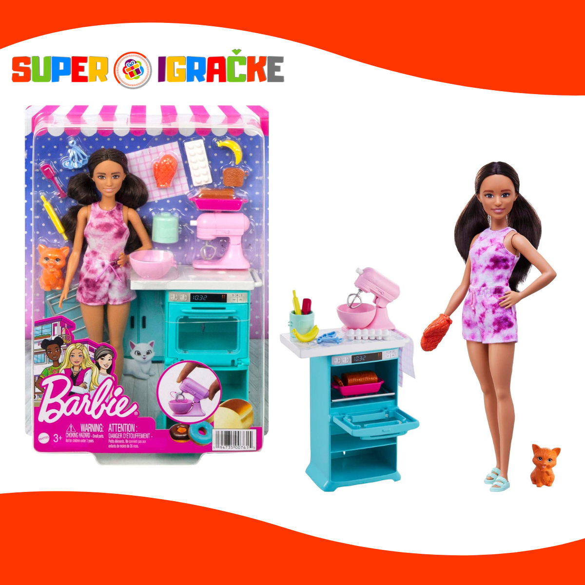 Barbie lutka i kuhinjski set
