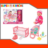 Beba 30cm koja pije i piški i krevetac