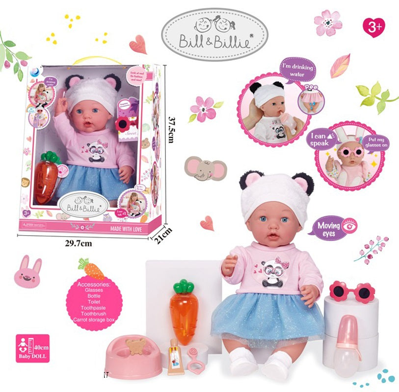 Beba Billie 40cm koja pije, piški i zatvara oči