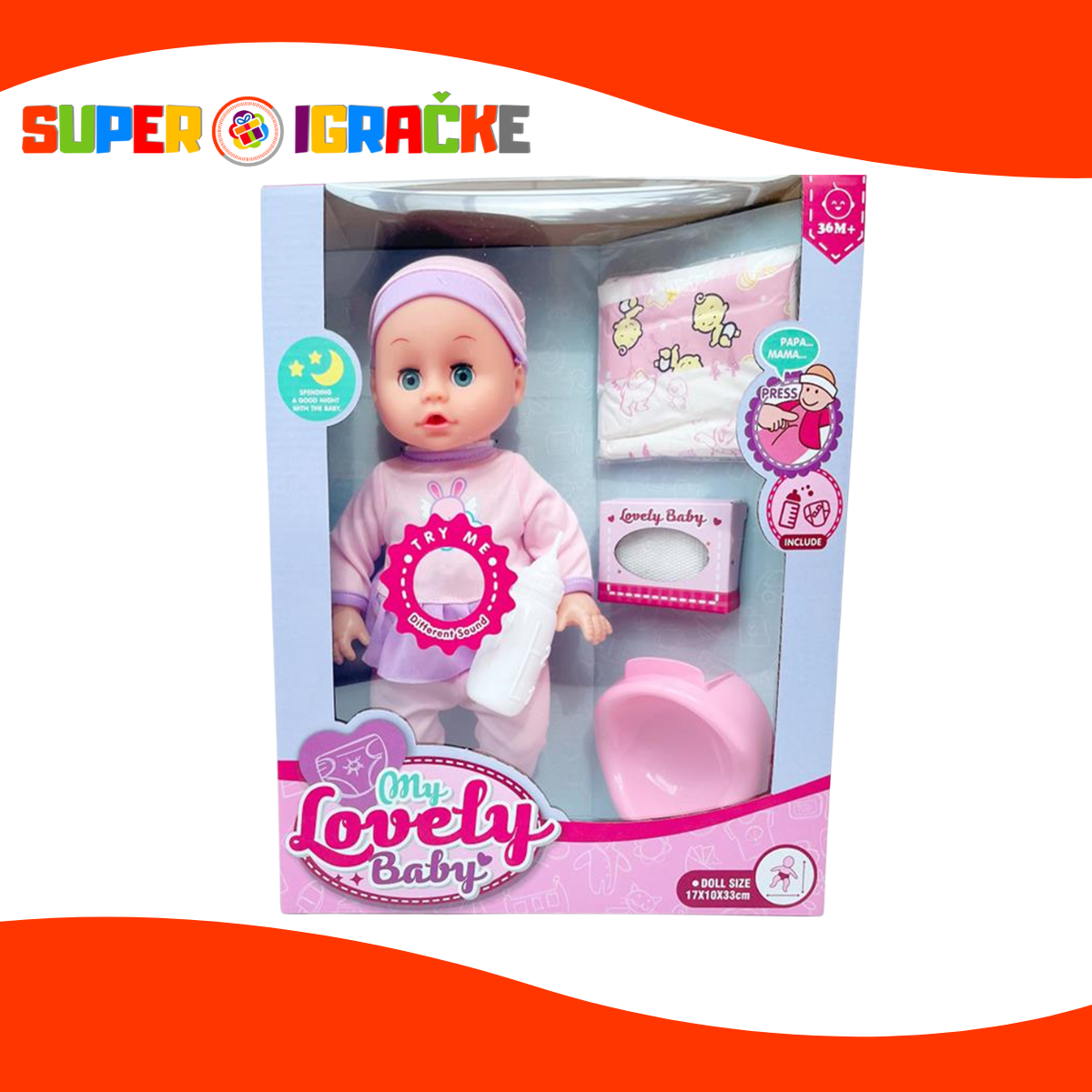 Beba lutka koja pije i piški sa dodacima