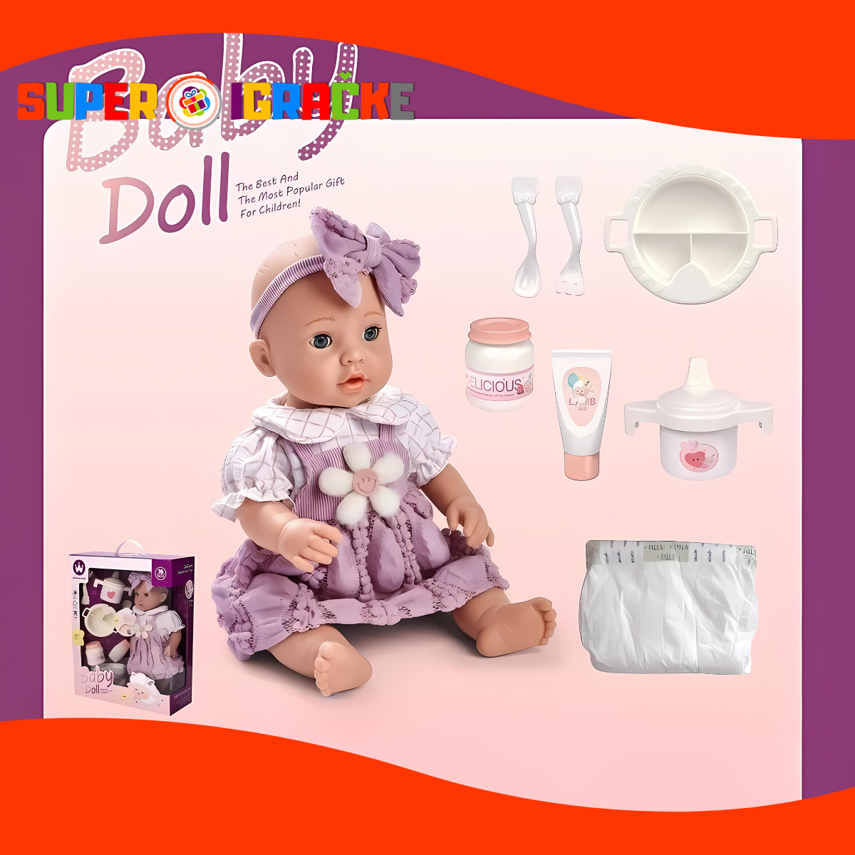 Beba u ljubičastom sa dodacima