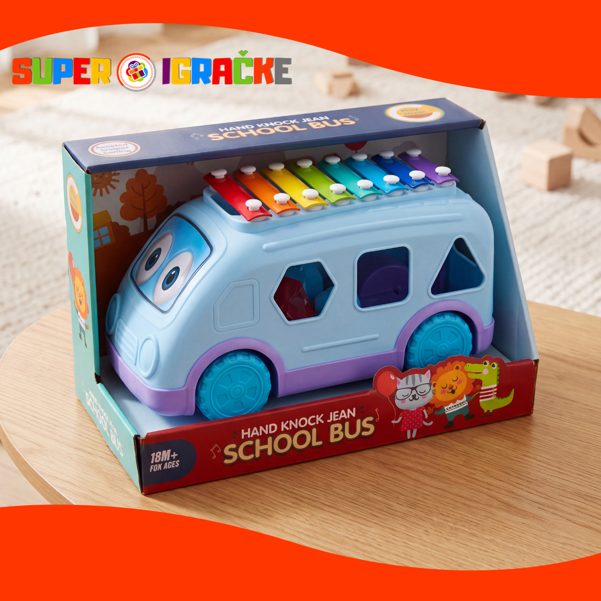 Bebi autobus sorter i ksilofon