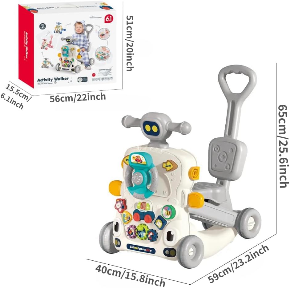 Bebi hodalica 6 u 1 siva