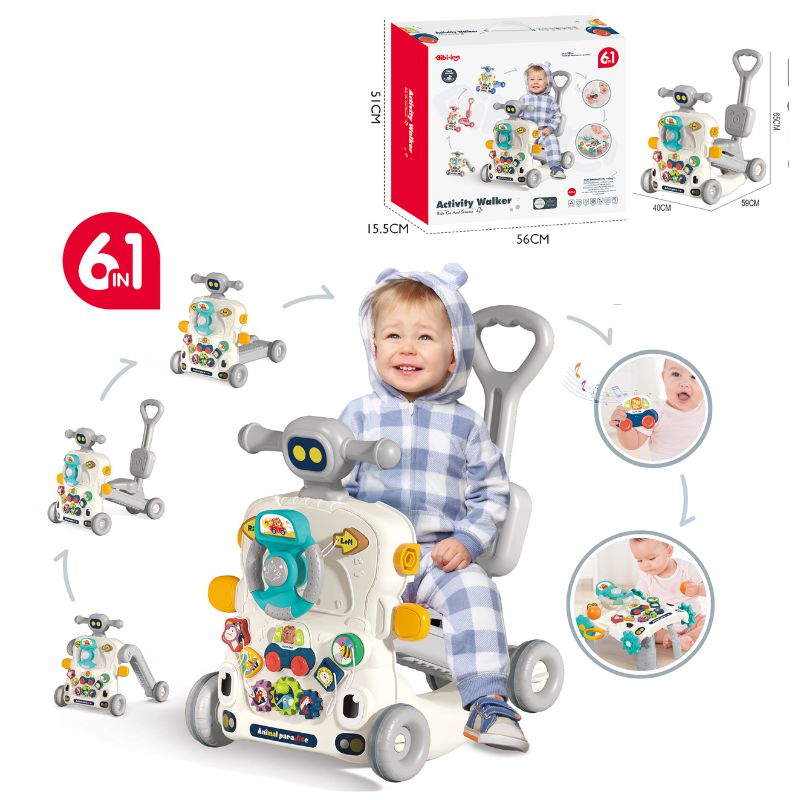 Bebi hodalica 6 u 1 siva