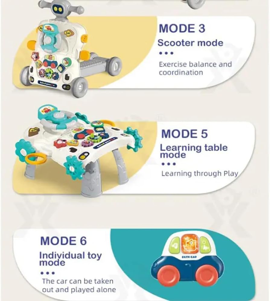 Bebi hodalica 6 u 1 siva