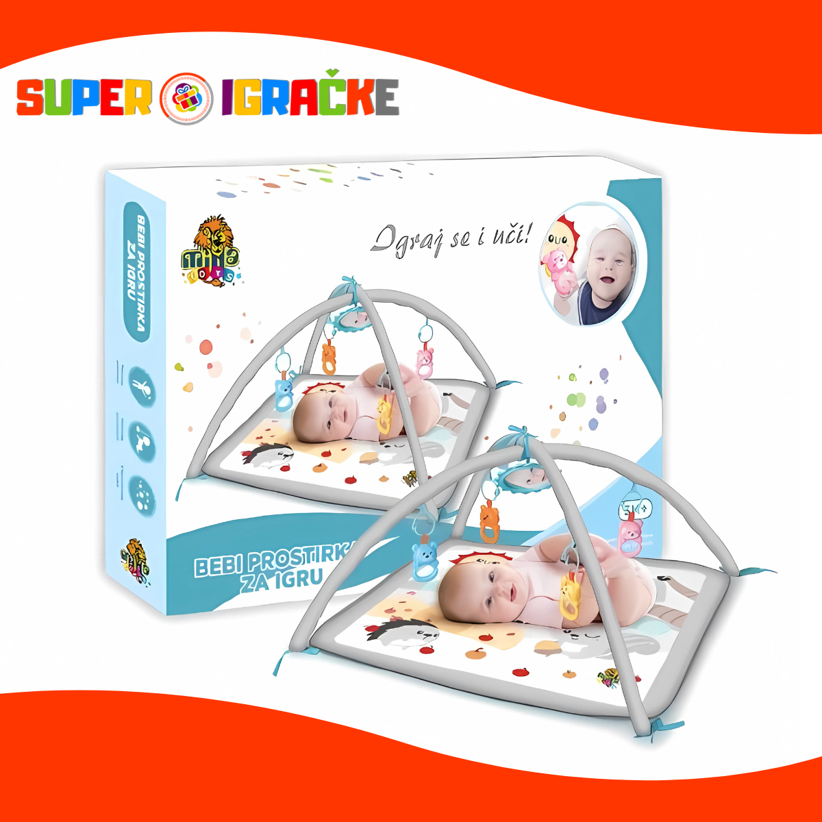 Bebi prostirka i podloga za igru sa 2 luka