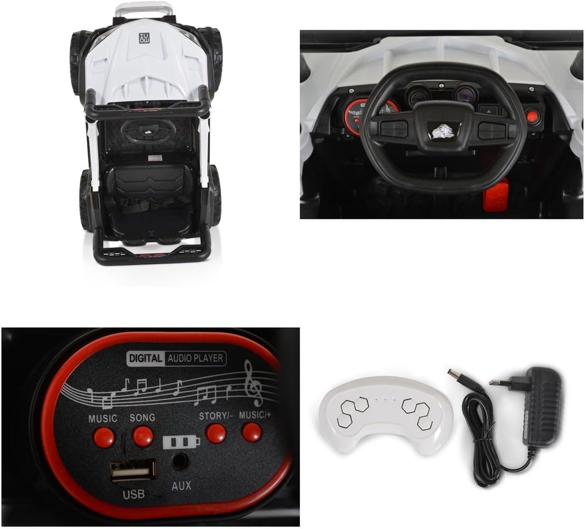 Beli džip terenac sa akumulatorom