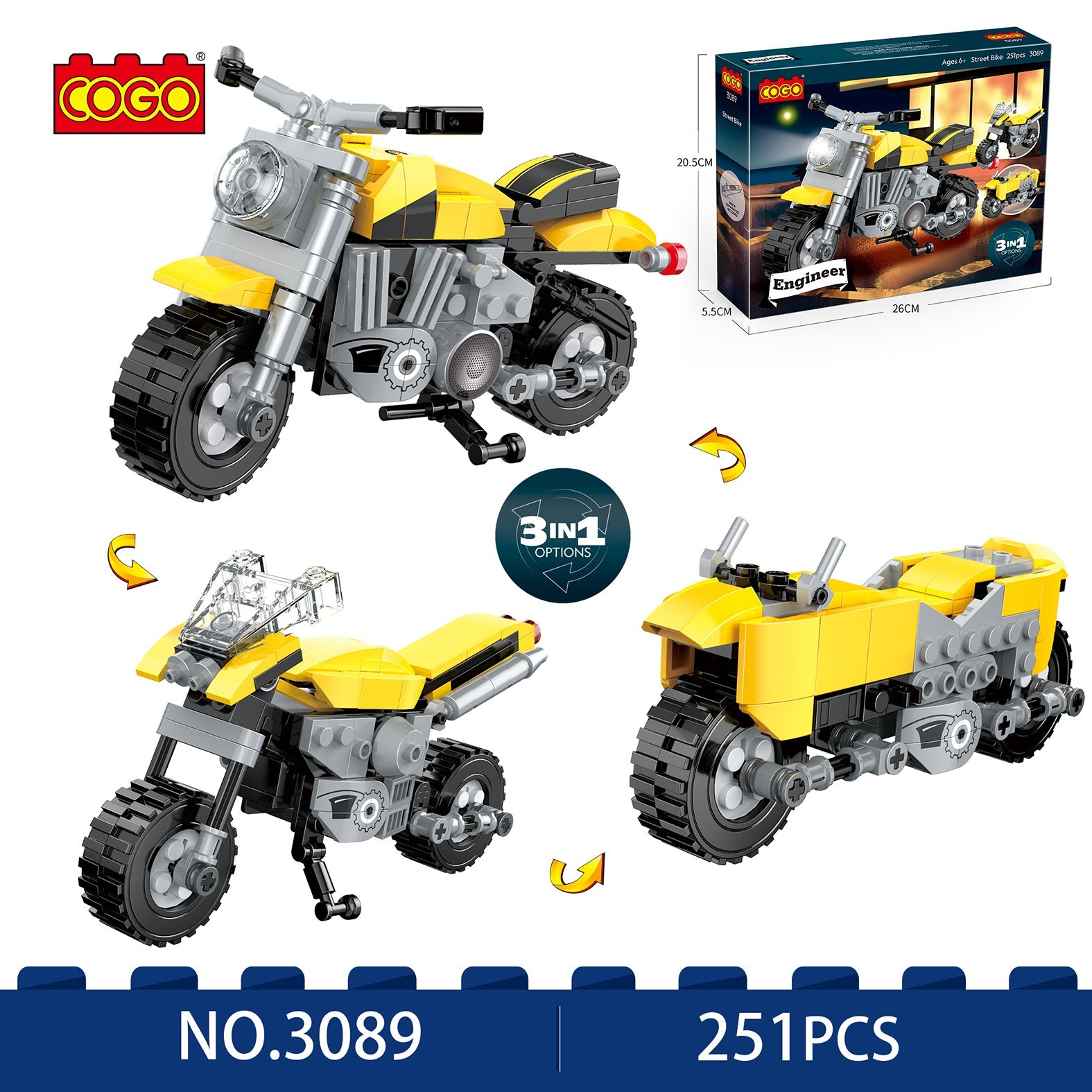 COGO kocke - Motor 3 opcije sklapanja 251kom