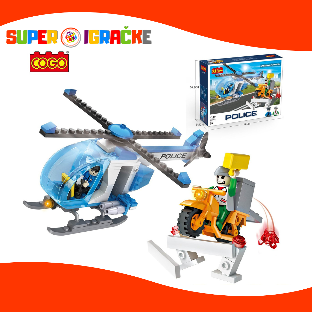 COGO kocke - Policijski helikopter 164kom