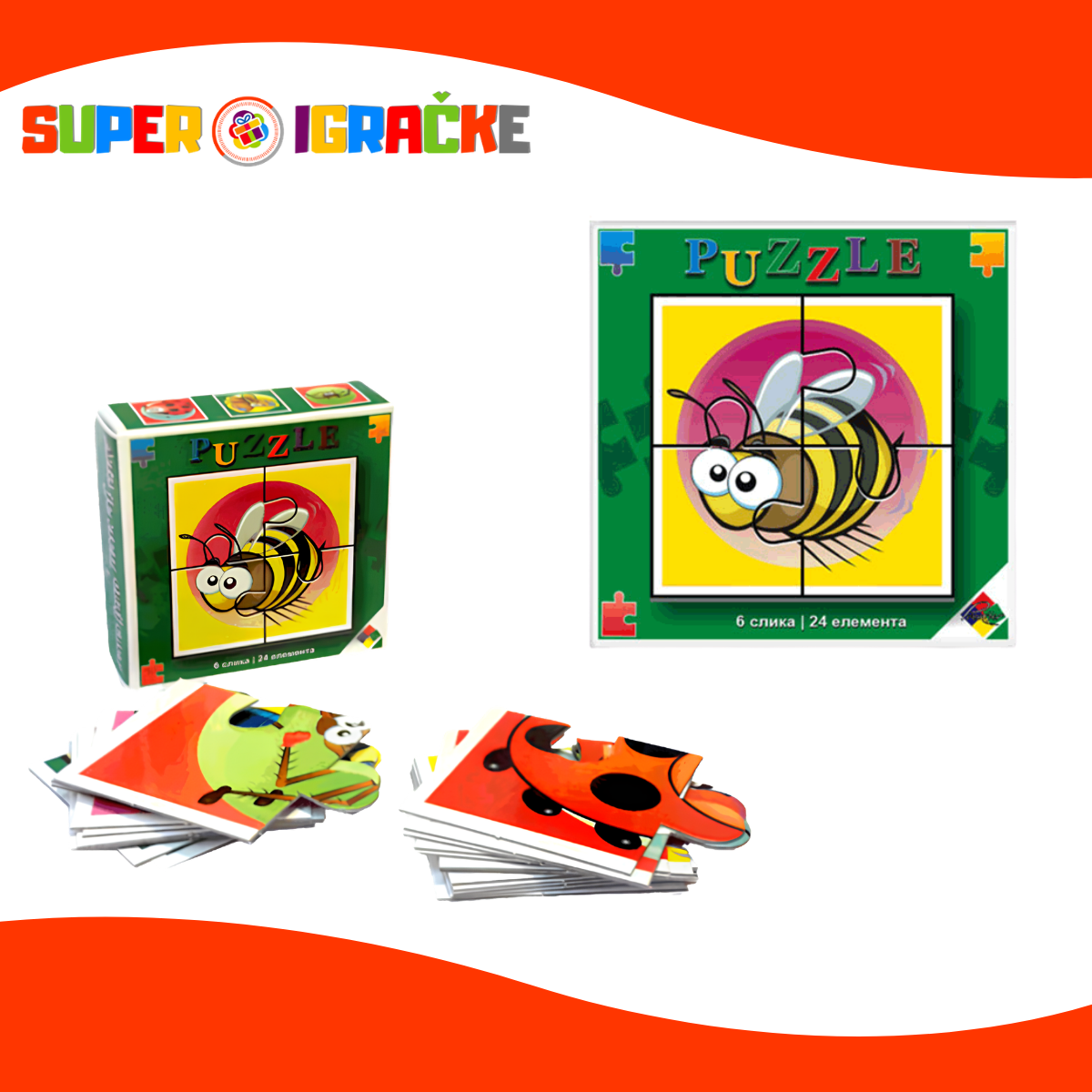 Četvorodelne puzzle - Životinje i insekti