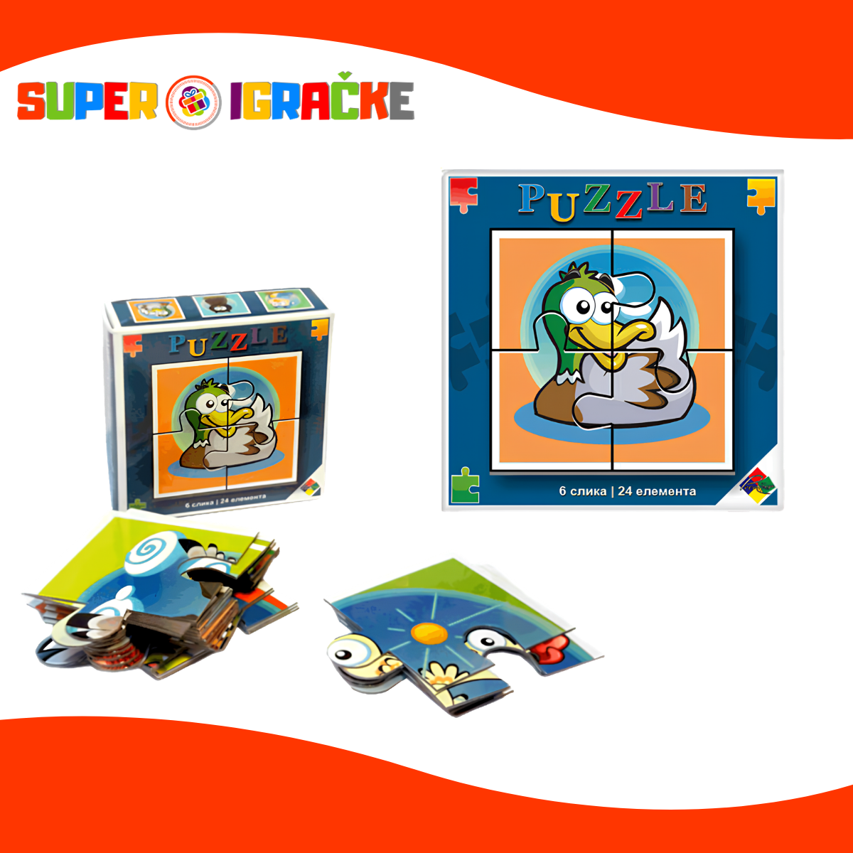 Četvorodelne puzzle - Životinje i insekti