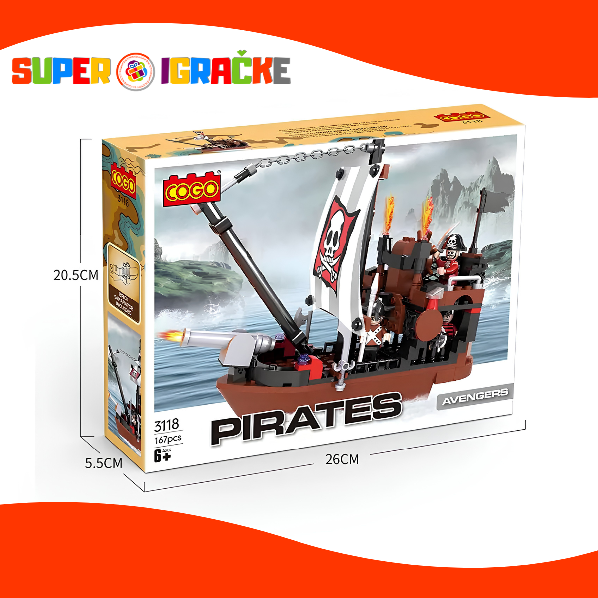 Cogo kockice - Piratski brod 167kom