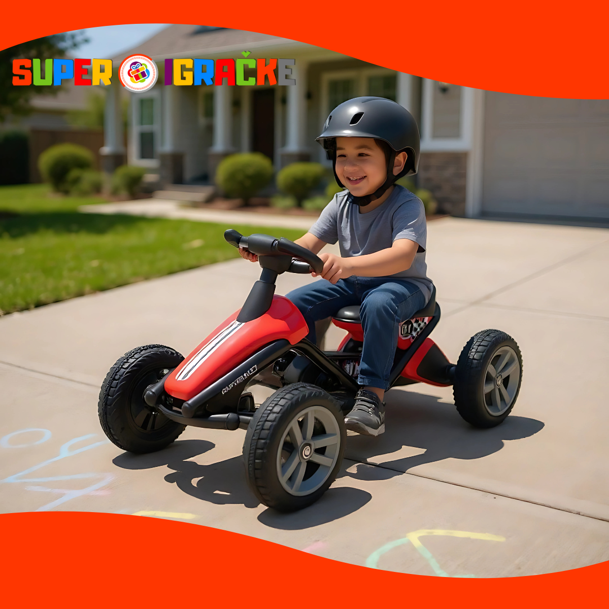 Dečija formula na pedale crvena