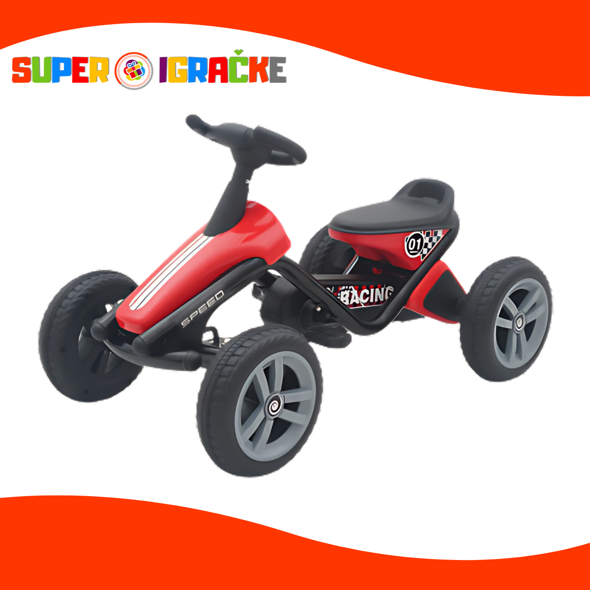 Dečija formula na pedale crvena