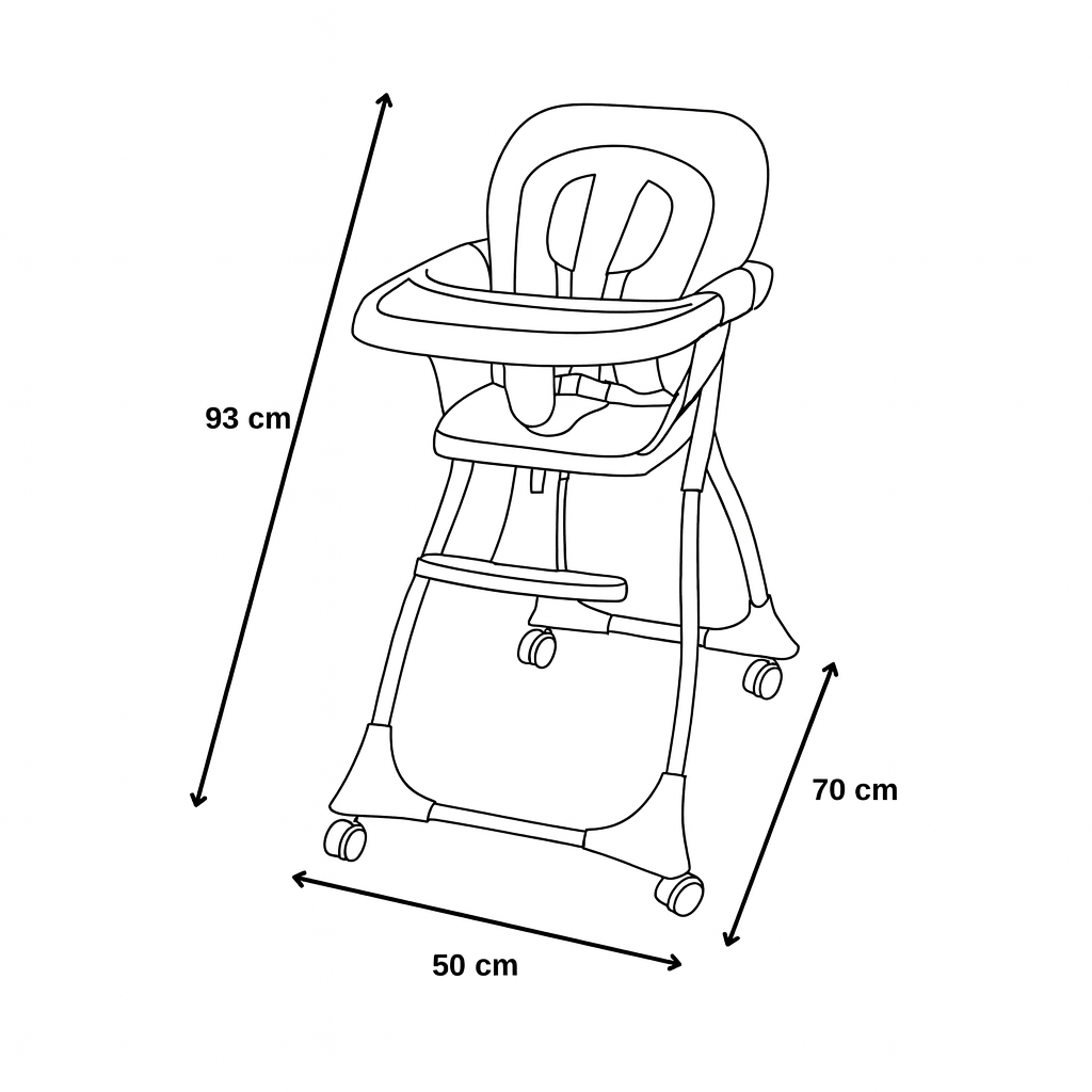Dečija hranilica sa točkićima bež