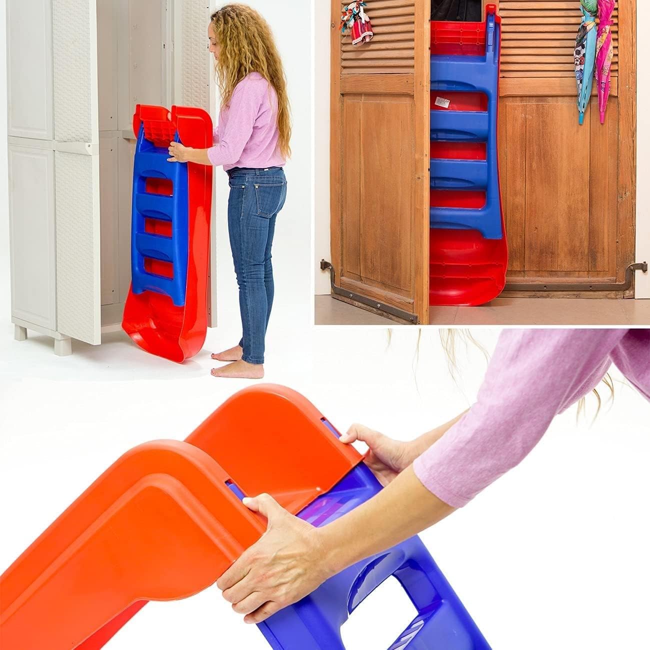 Dečiji tobogan na sklapanje roze plavi