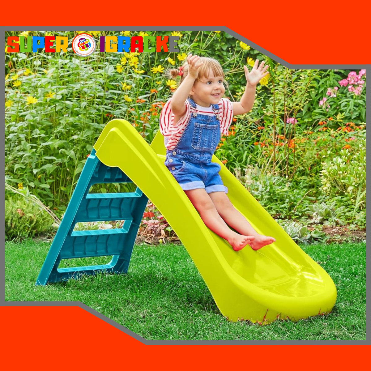 Dečiji tobogan na sklapanje zeleni