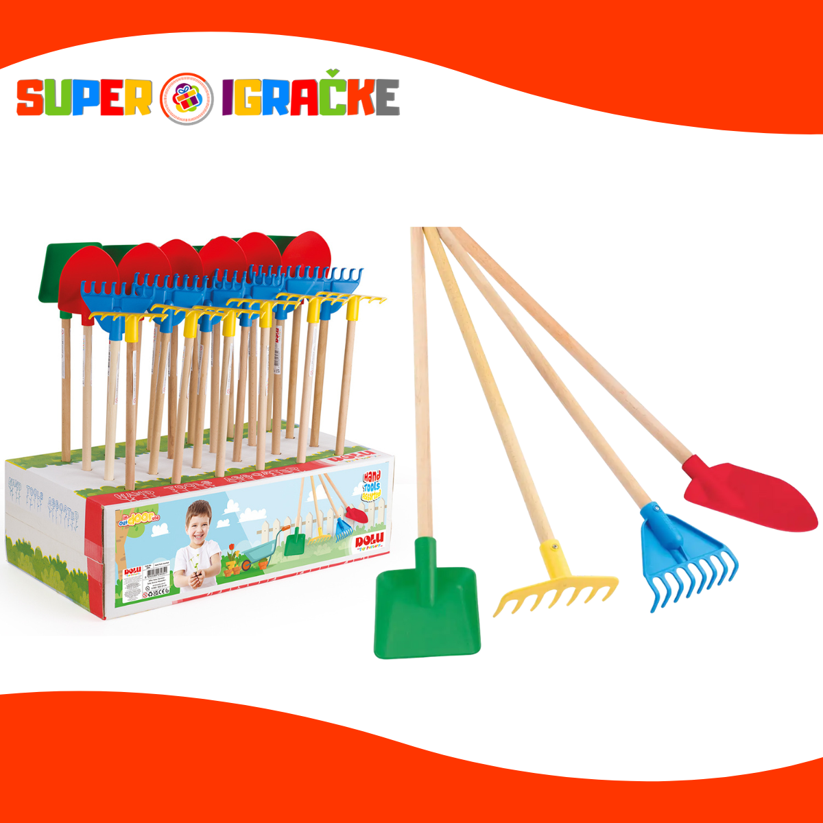 Dolu baštenski alat - Ašov, grabulje, lopata