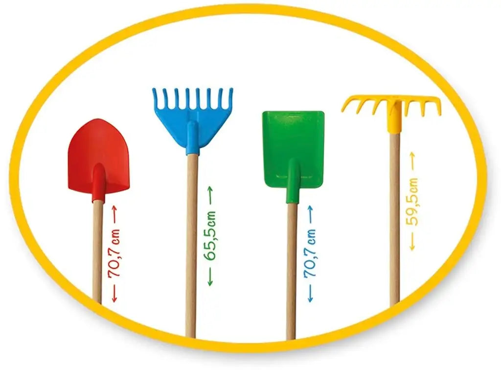 Dolu baštenski alat - Ašov, grabulje, lopata