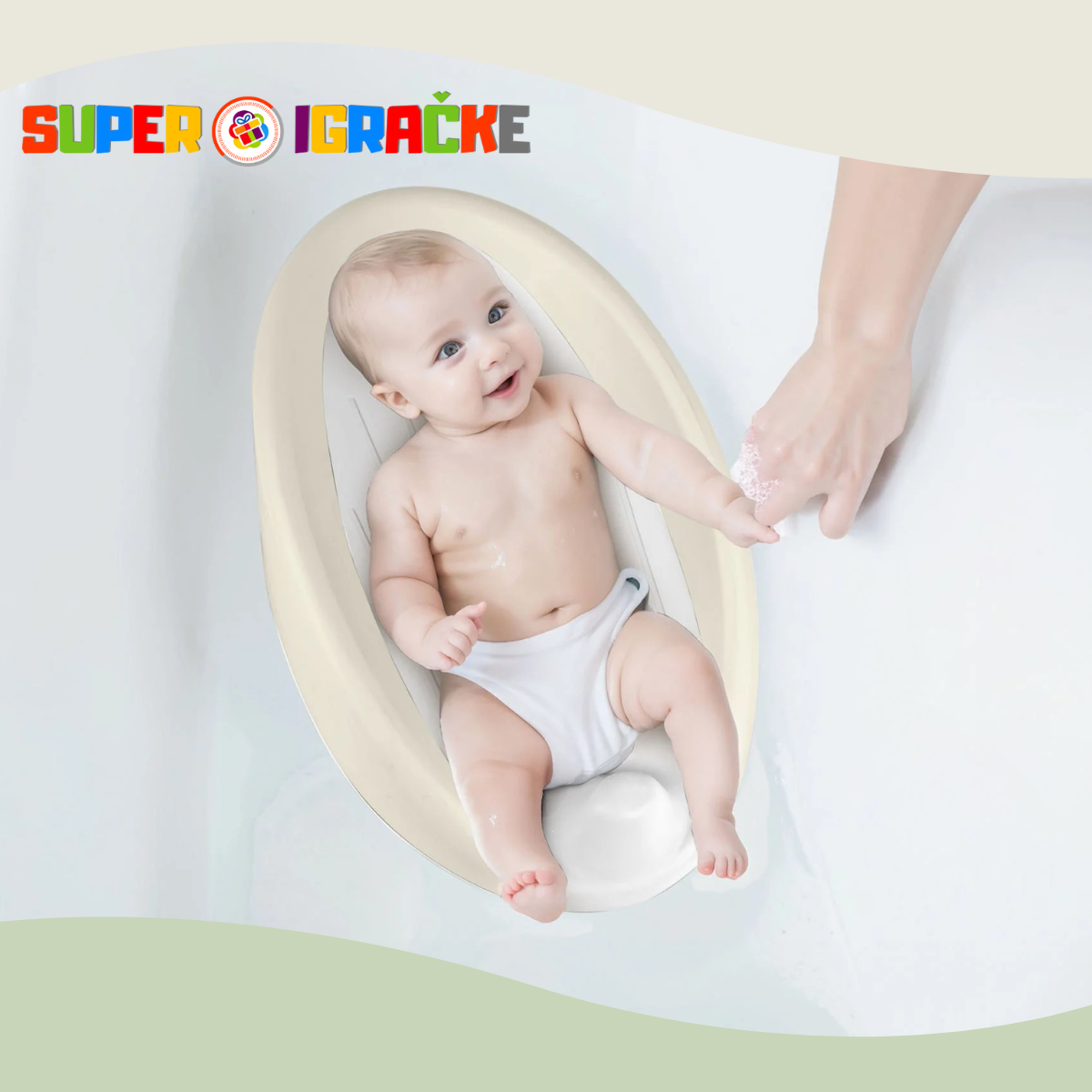 Dolu nuve bebi naslon za kupanje bež