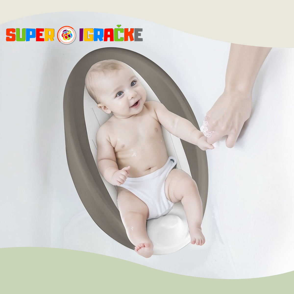 Dolu nuve bebi naslon za kupanje siv