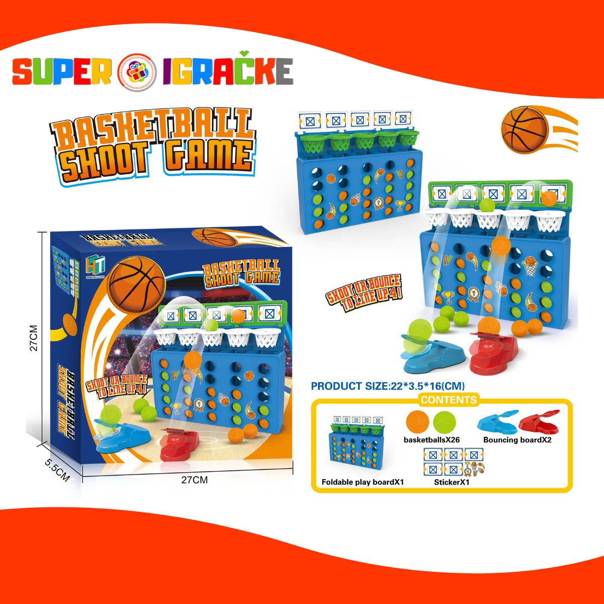 Društvena igra - Složi košarkaške lopte