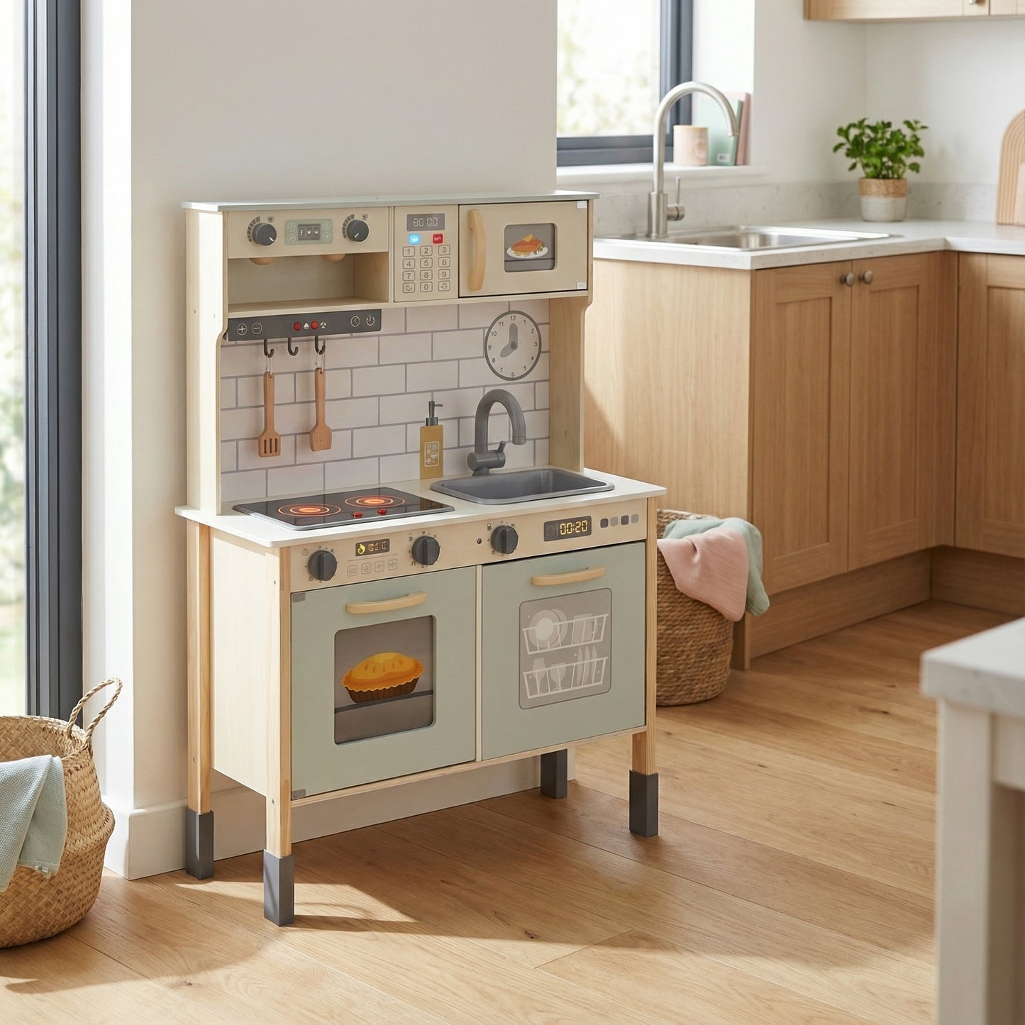 Drvena nova kuhinja Monny sa 2 drvene posude