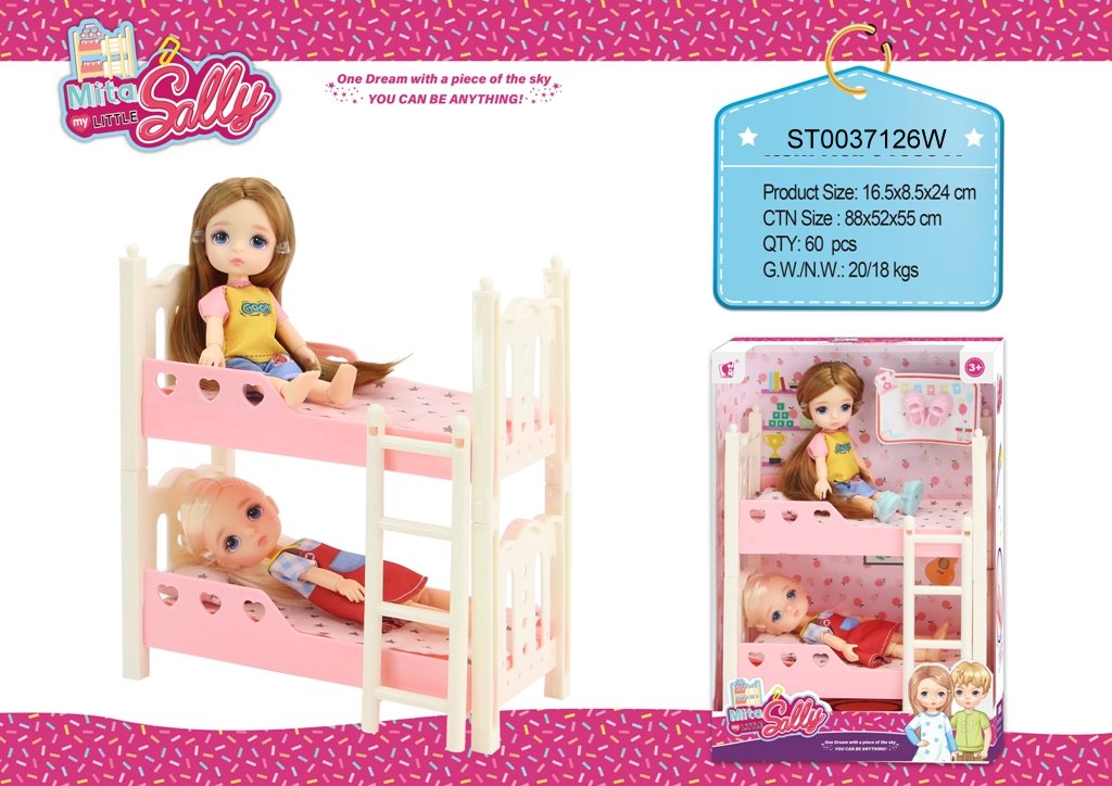 Dve lutkice sa krevetom na sprat