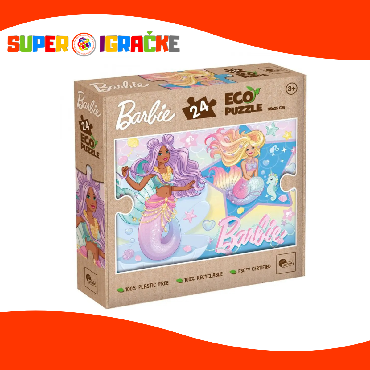 ECO Puzle Barbie sirena 24kom
