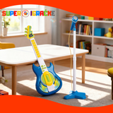 Električna gitara sa mikrofonom i stalkom