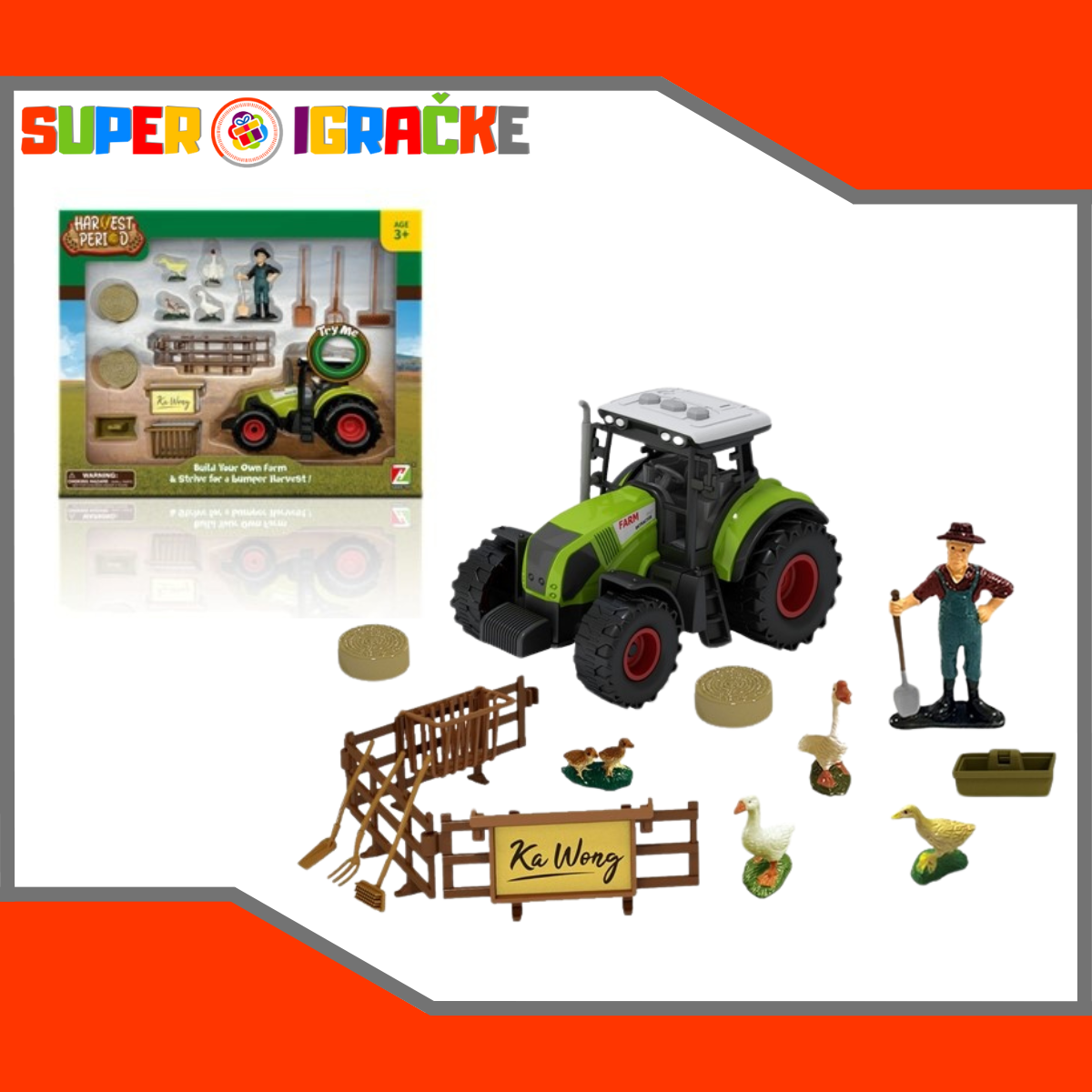 Farma set sa životinjama i traktorom