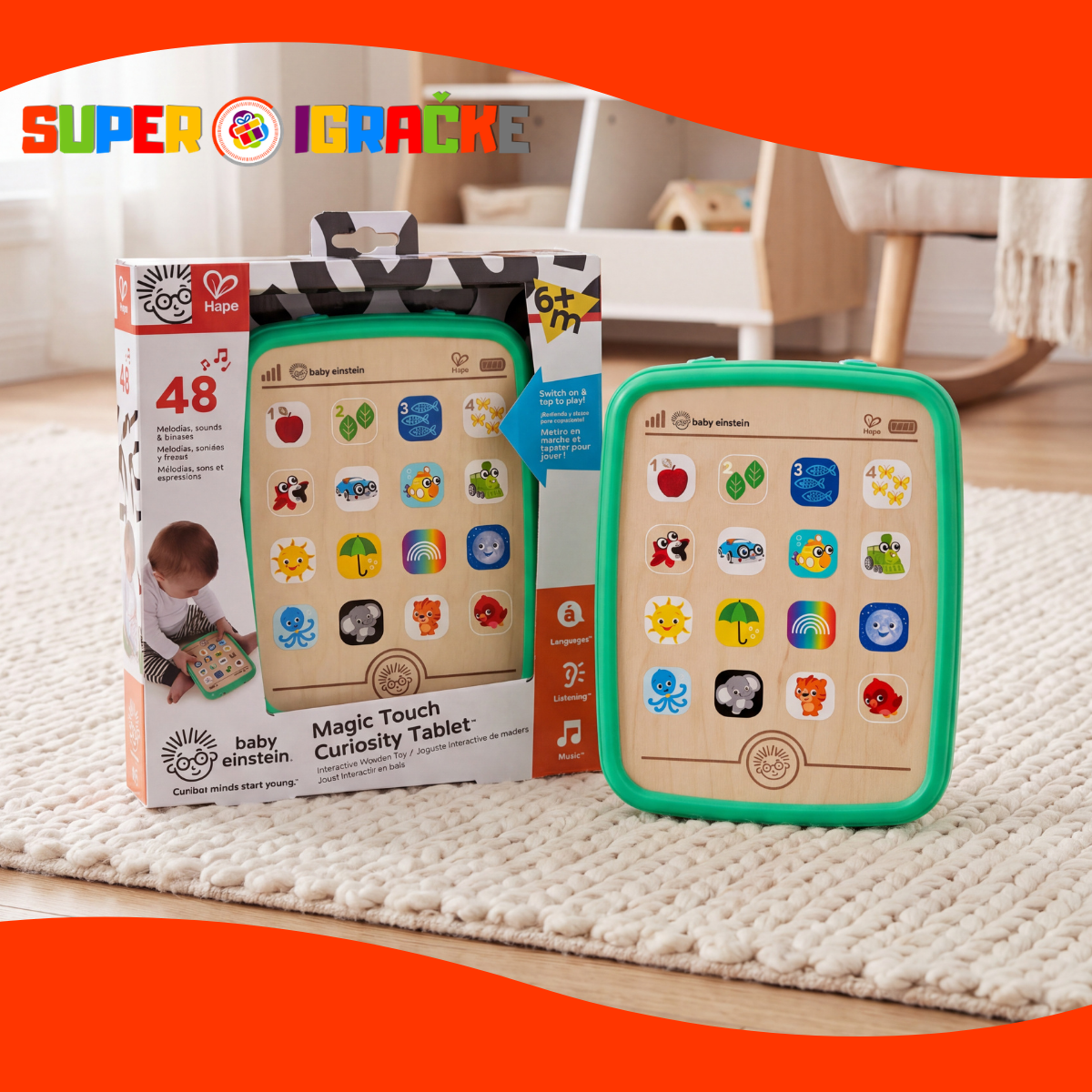 Hape edukativni drveni tablet sa touch ekranom